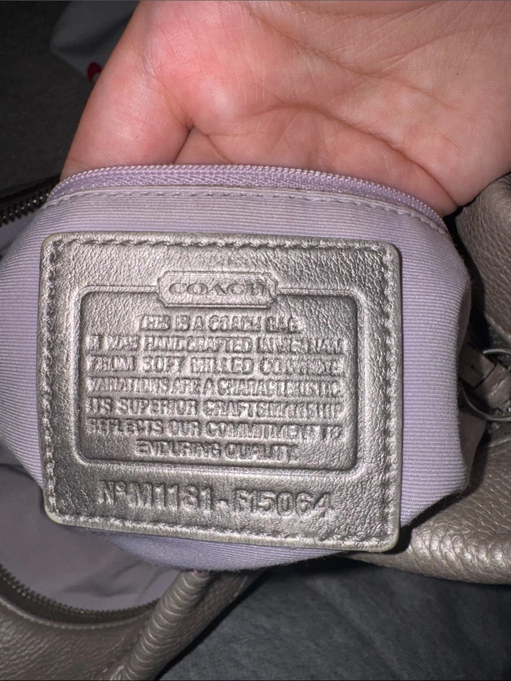 Gray Coach Leather Shoulder Bag - Classic Pebbled Hobo Y2K